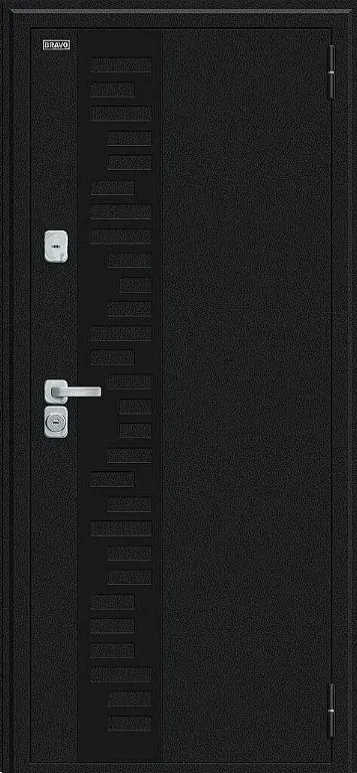 Товар Дверь Браво Thermo Техно Д2/BChrome Букле черное/Wenge Melinga DIS007442